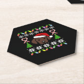 Chocolade Labrador Puppy Kerstman Oversized Kartonnen Onderzetters (Schuin)