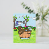 Chocolade Labrador Puppy Pool Briefkaart (Staand voorkant)