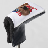 Chocolade Labrador Retriever Amerikaanse vlag Golfheadcover (3/4 voorkant)