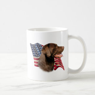 Chocolade Labrador Retriever Amerikaanse vlag Koffiemok