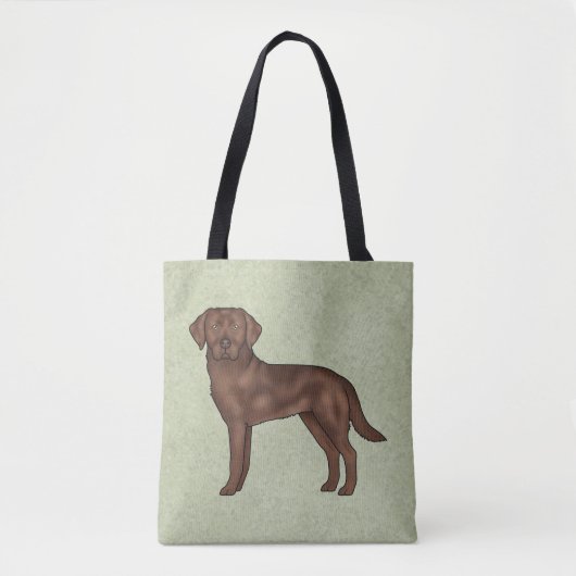 Chocolade Labrador Retriever Bruin Lab Hond Groen Draagtas (Voorkant)