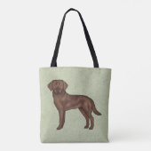 Chocolade Labrador Retriever Bruin Lab Hond Groen Draagtas (Achterkant)