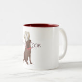 Chocolade Labrador Retriever Chef Tweekleurige Koffiemok (Voorkant rechts)