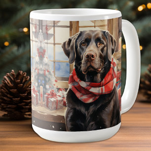 Chocolade Labrador Retriever Christmas Puppy Dog Koffiemok