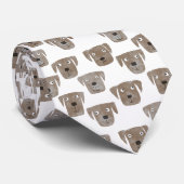 Chocolade Labrador Retriever Dog Cute Pattern Stropdas (Opgerold)