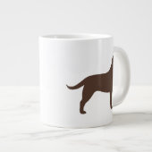 Chocolade Labrador Retriever Dog Silhouettes Extra Grote Mok (Voorkant rechts)