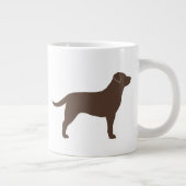 Chocolade Labrador Retriever Dog Silhouettes Extra Grote Mok (Rechts)