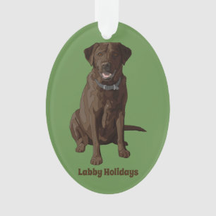 Chocolade Labrador Retriever Dog Sitting Ornament