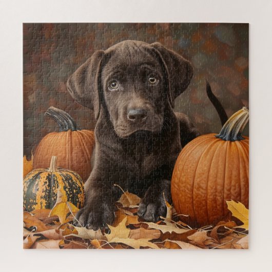 Chocolade Labrador Retriever Herfst Legpuzzel (Verticaal)
