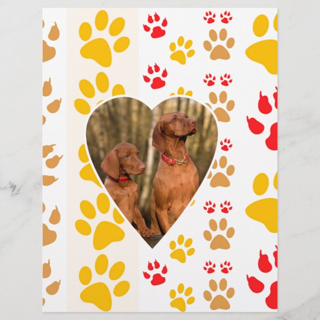 Chocolade Labrador Retriever Hond Hart Poot Print (Voorkant)