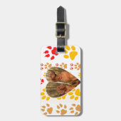 Chocolade Labrador Retriever Hond Hart Poot Print Bagagelabel (Voorkant verticaal)