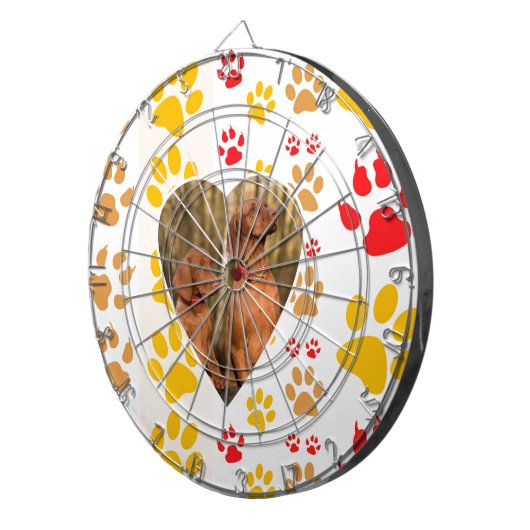 Chocolade Labrador Retriever Hond Hart Poot Print Dartbord (Voorkant Rechts)