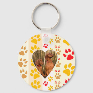 Chocolade Labrador Retriever Hond Hart Poot Print Sleutelhanger