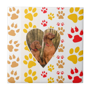 Chocolade Labrador Retriever Hond Hart Poot Print Tegeltje