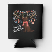 Chocolade Labrador Retriever Hond Kerstmis Blikjeskoeler (Voorkant)