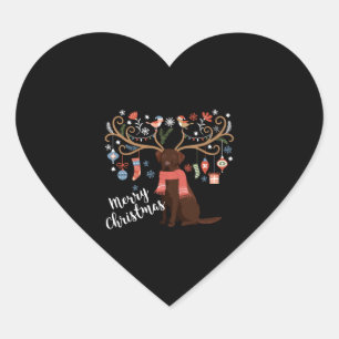 Chocolade Labrador Retriever Hond Kerstmis Hart Sticker