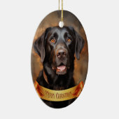 Chocolade Labrador Retriever Keramisch Ornament (Rechts)
