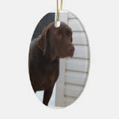 Chocolade Labrador Retriever Keramisch Ornament (Links)