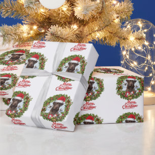 Chocolade Labrador Retriever, Kerstkrans Cadeaupapier