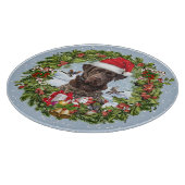 Chocolade Labrador Retriever, Kerstkrans Snijplank (Hoek)