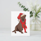 Chocolade Labrador Retriever Kerstmis Feestdagenkaart (Staand voorkant)