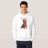 Chocolade Labrador Retriever Kerstmis Hoodie (Voorkant volledig)