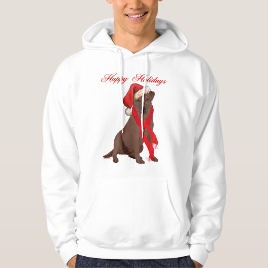 Chocolade Labrador Retriever Kerstmis Hoodie (Voorkant)