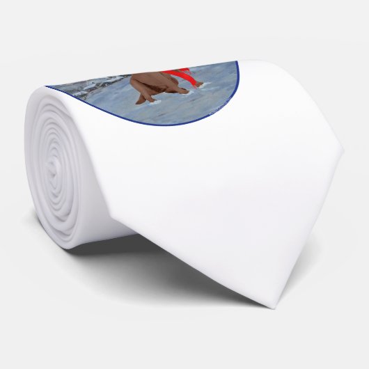 Chocolade Labrador Retriever Kerstmis Stropdas (Opgerold)