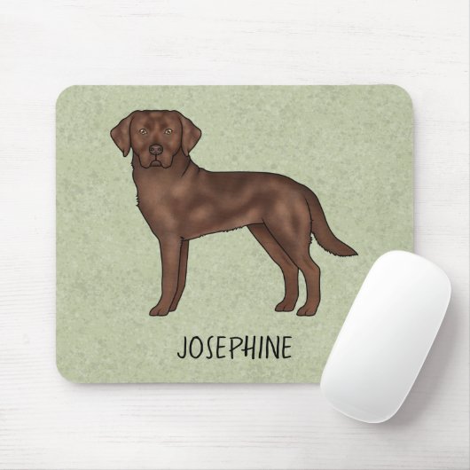 Chocolade Labrador Retriever Lab Hond Aangepaste N Muismat (Met muis)