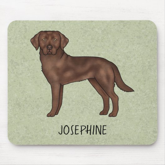 Chocolade Labrador Retriever Lab Hond Aangepaste N Muismat (Voorkant)
