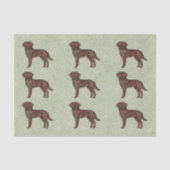 Chocolade Labrador Retriever Lab Hond Print Patroo Tissuepapier (Voorkant)