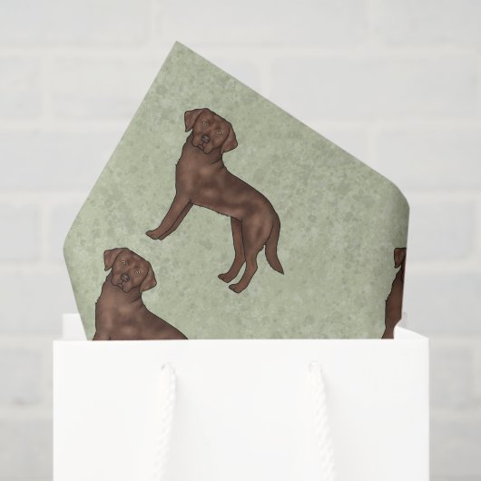 Chocolade Labrador Retriever Lab Hond Print Patroo Tissuepapier (Cadeauzakje)