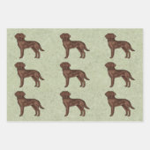 Chocolade Labrador Retriever Lab Hondenpatroon Gro Inpakpapier Vel (Voorkant)