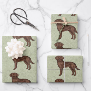 Chocolade Labrador Retriever Lab Hondenpatroon Gro Inpakpapier Vel