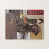 Chocolade Labrador Retriever op voorzitter Legpuzzel (Horizontaal)