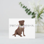 Chocolade Labrador Retriever Party Briefkaart (Staand voorkant)