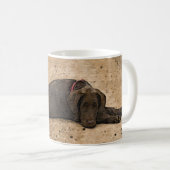 Chocolade Labrador Retriever Puppy Koffiemok (Voorkant rechts)