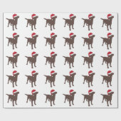 Chocolade Labrador Retriever Santa Hat Kerstmis Cadeaupapier (Vlak)