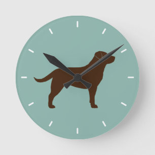 Chocolade Labrador Retriever Silhouet Ronde Klok