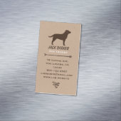 Chocolade Labrador Retriever Silhouette Magnetisch Visitekaartje (Voorbeeld)