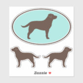 Chocolade Labrador Retriever Silhouette Stickers (Vel)