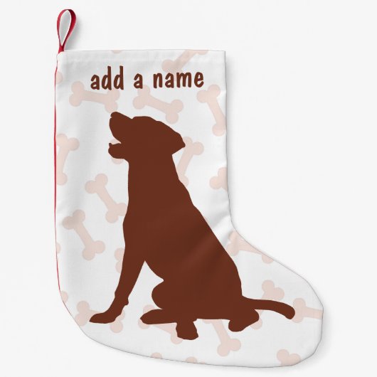 Chocolade Labrador Retriever Stocking Kleine Kerstsok (Voorkant)