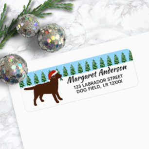 Chocolade Labrador Santa Santa Return-adres Etiket