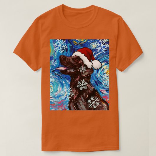 Chocolade Labrador Santa T-shirt (Design voorkant)