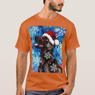 Chocolade Labrador Santa T-shirt