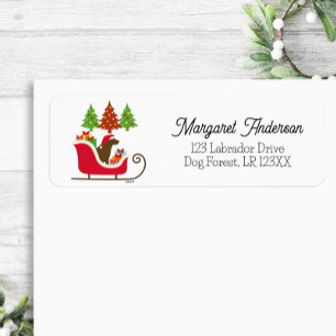 Chocolade Labrador Silhouette kerstkledij Etiket