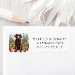 Chocolade Labrador Tuin Retouradreslabel Etiket