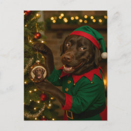 Chocolade Labradors hond Kerstvakantie wenskaart Feestdagenkaart