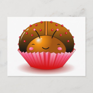 Chocolade Ladybug Cupcake Briefkaart