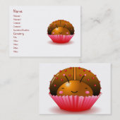 Chocolade Ladybug Cupcake Visitekaartje (Voorkant / Achterkant)